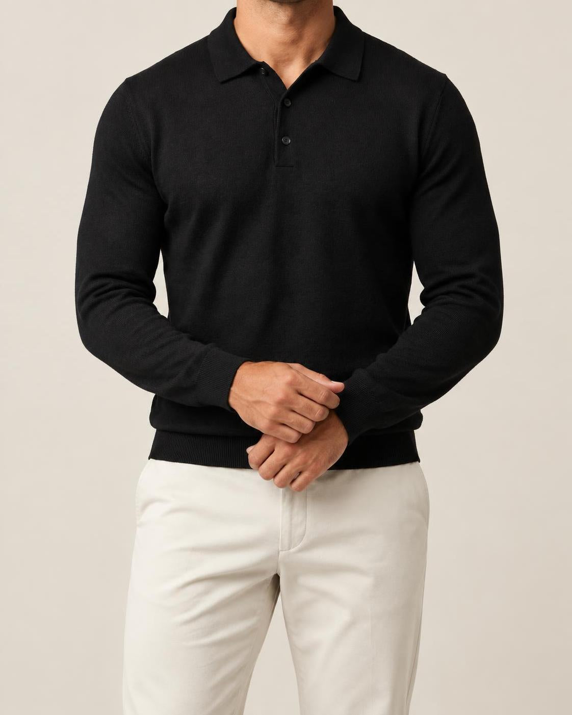 Memphis Wool Polo - Black