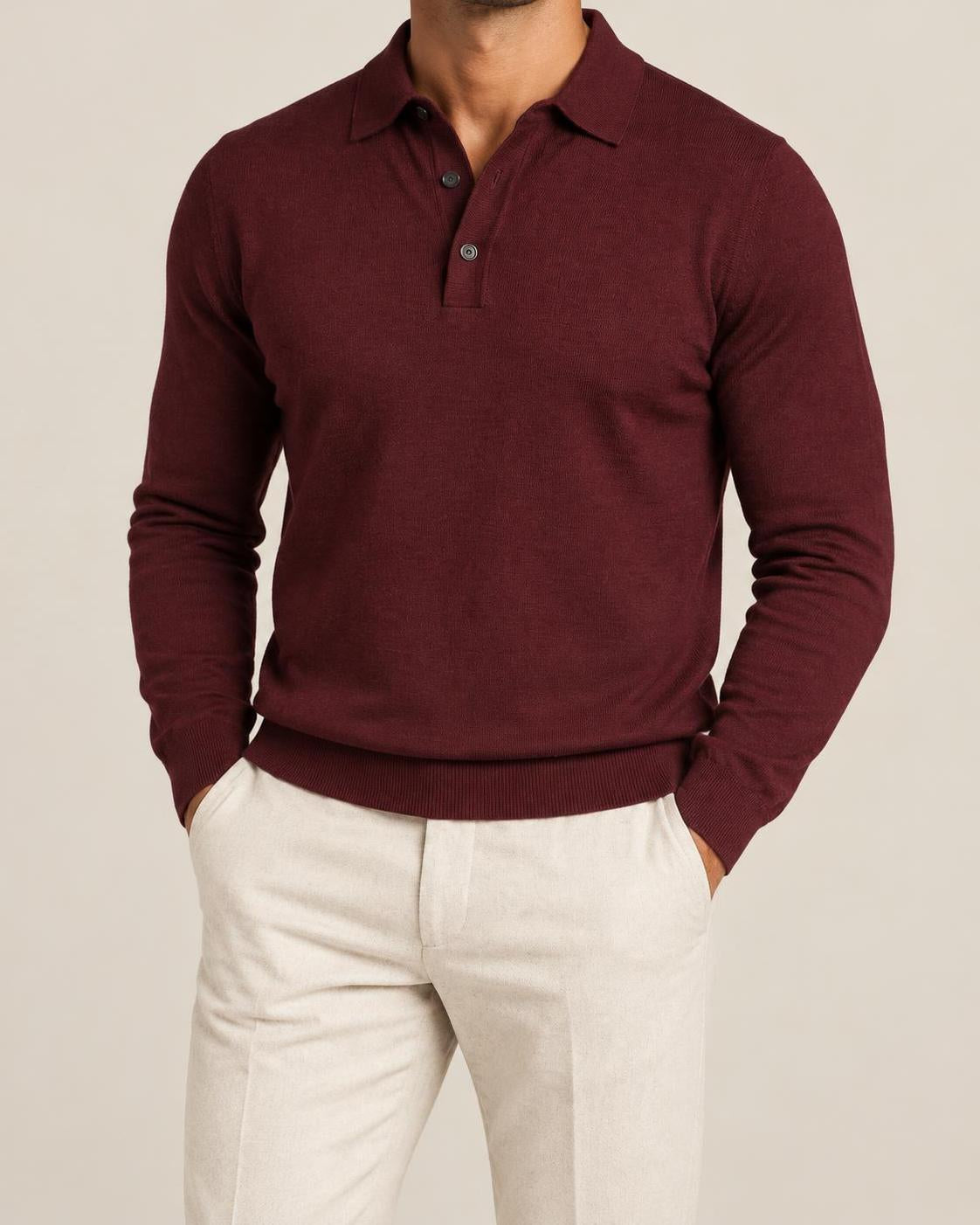 Memphis Wool Polo - Burgundy