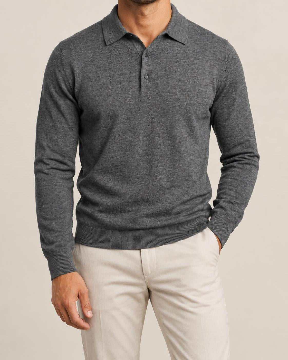 Memphis Wool Polo - Charcoal