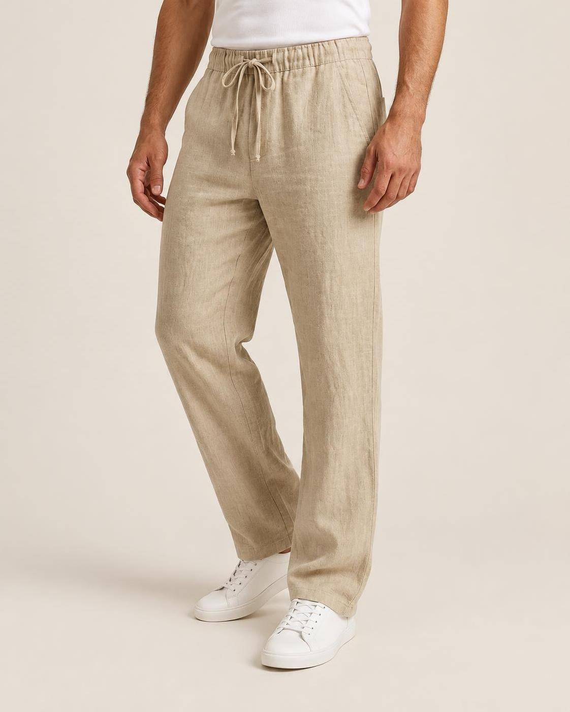Montauk Linen Pants - Sand Beige