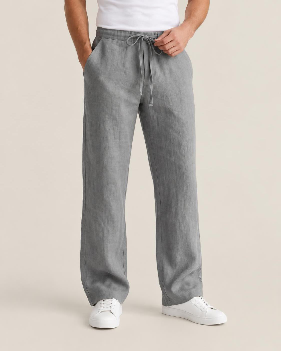 Montauk Linen Pants - Slate Gray