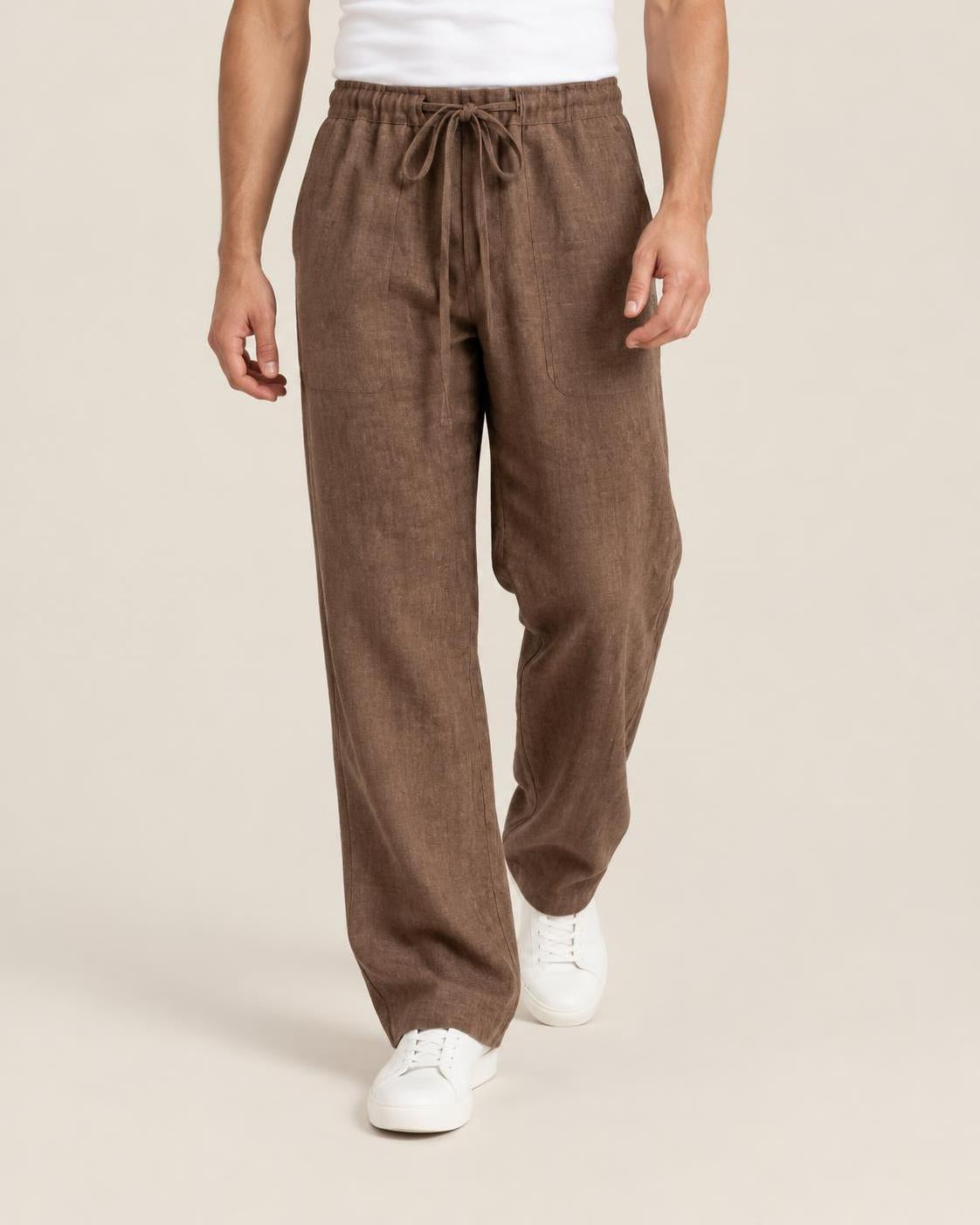 Montauk Linen Pants - Walnut Brown