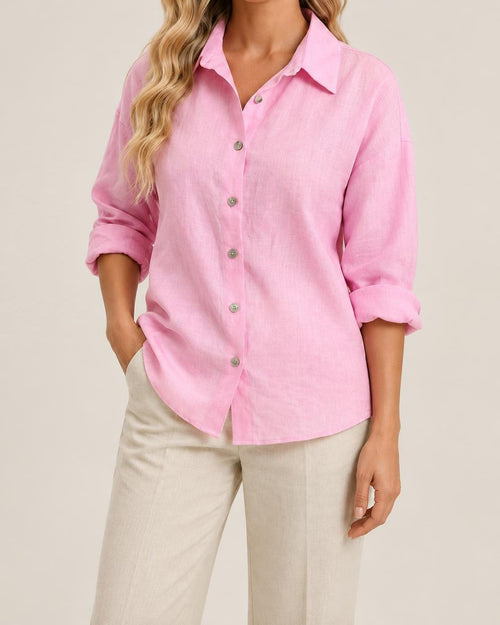 Sanibel Linen Blouse - Blush Pink