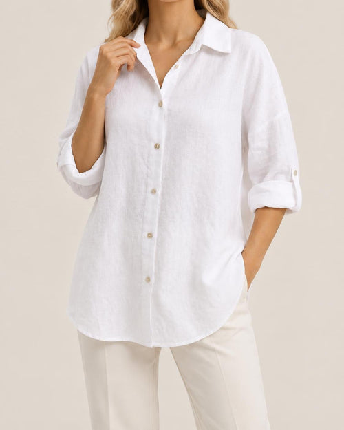 Sanibel Linen Blouse - Chalk White