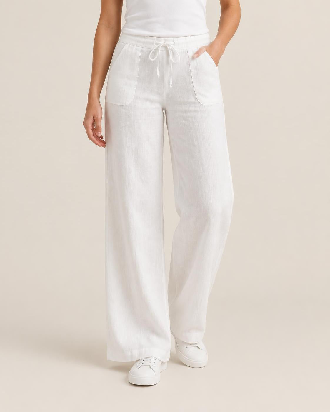 Sausalito Linen Trousers - Chalk White