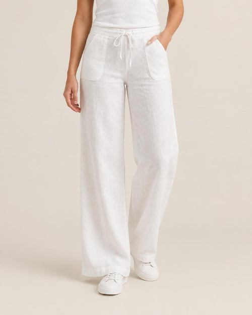 Sausalito Linen Trousers - Chalk White