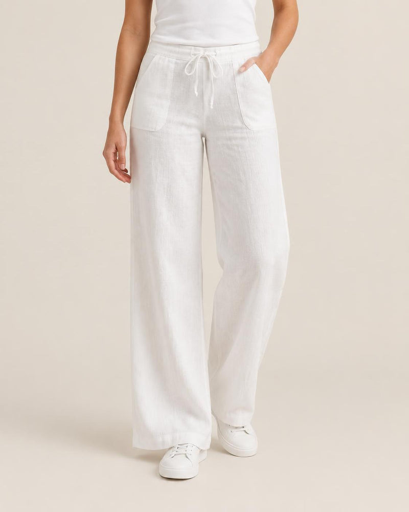 Sausalito Linen Trousers - Chalk White