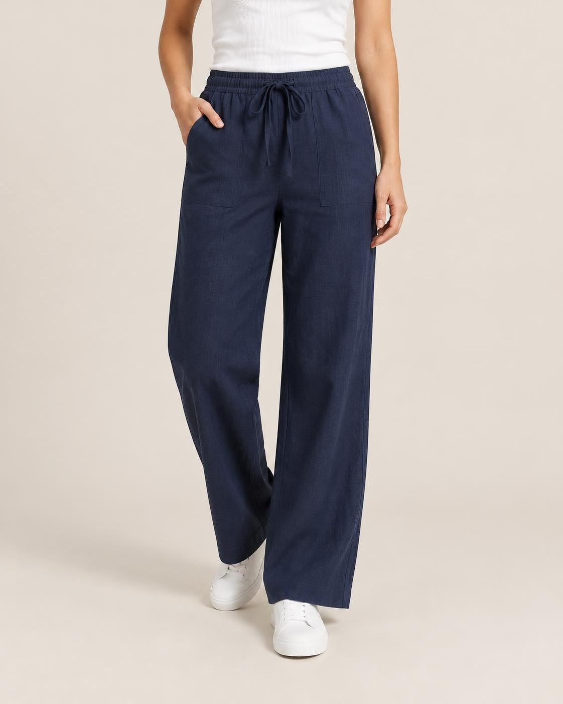 Sausalito Linen Trousers - Navy 